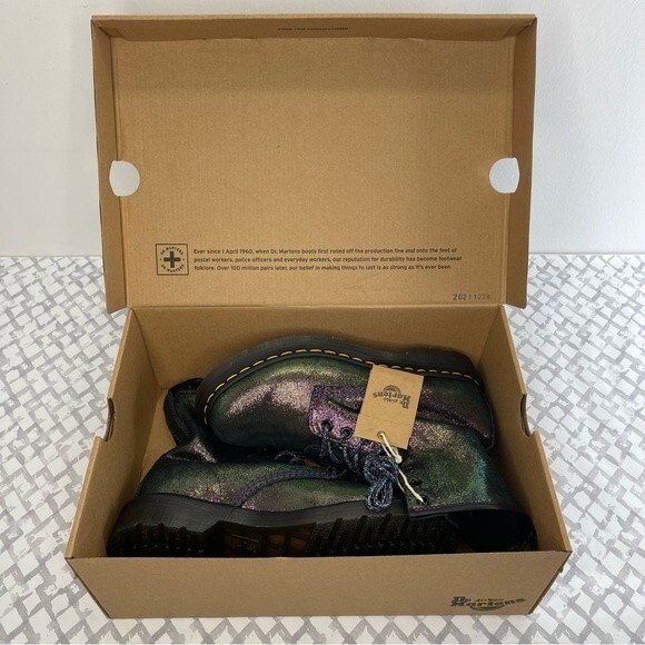 Dr. Martens 1460 Disco size 6 EU 37 Purple Iridescent Suede Combat Party Boots - Picture 4 of 12